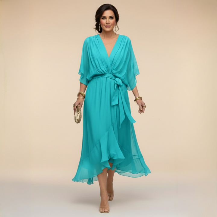 MARTA™ | CHIFFON V-NECK DRESS