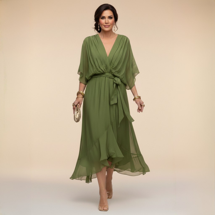 MARTA™ | CHIFFON V-NECK DRESS