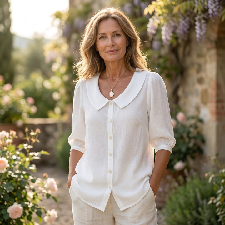 Alessia | Elegant Lightweight Blouse with Rounded Collar