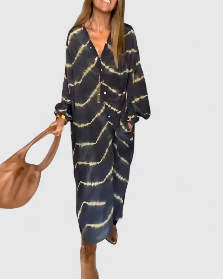 Victoria™ | Elegant Boho Striped Maxi