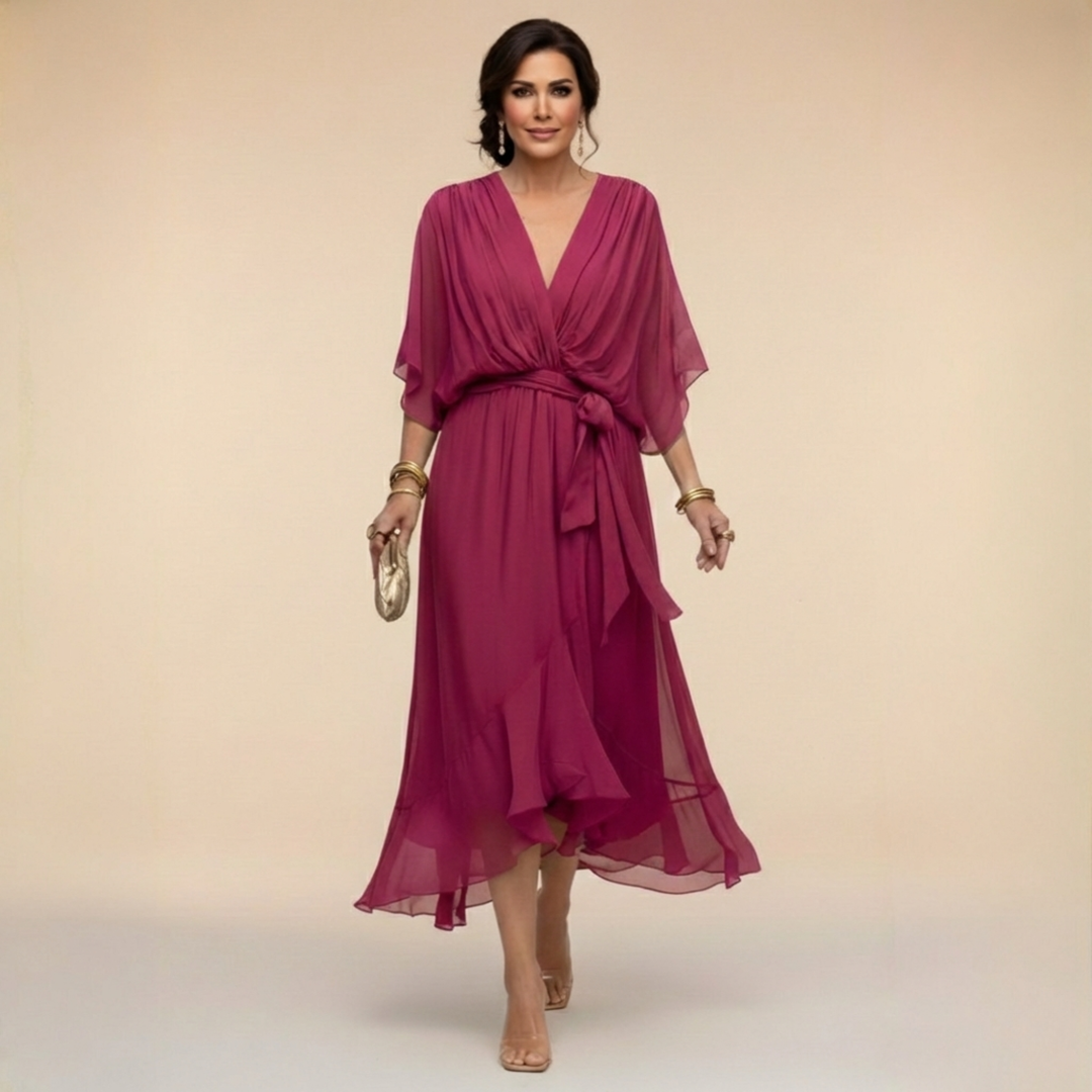 MARTA™ | CHIFFON V-NECK DRESS