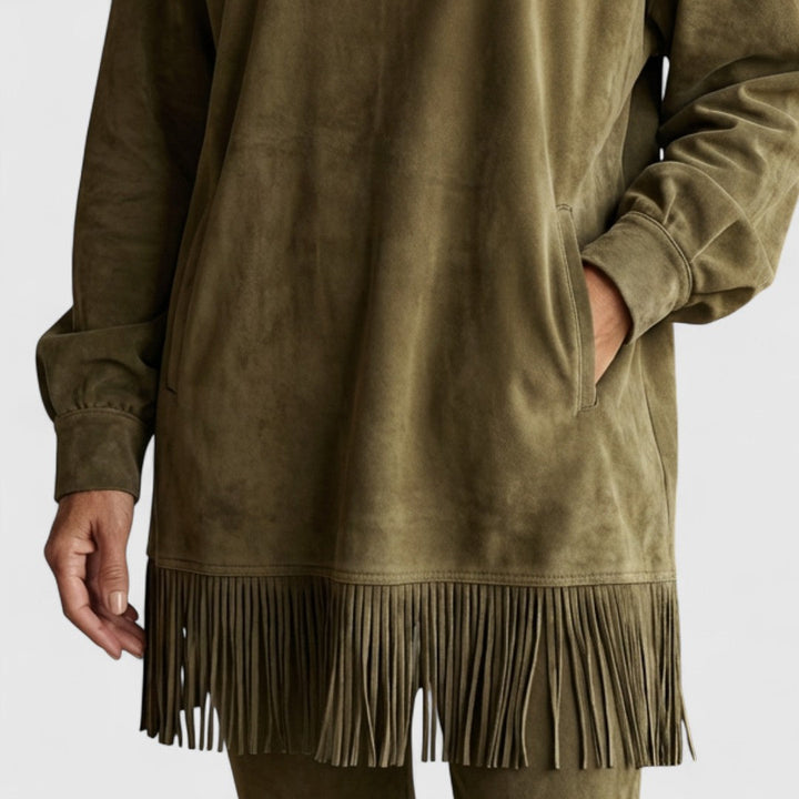 Sheri | Cozy Suede Fringe Dress