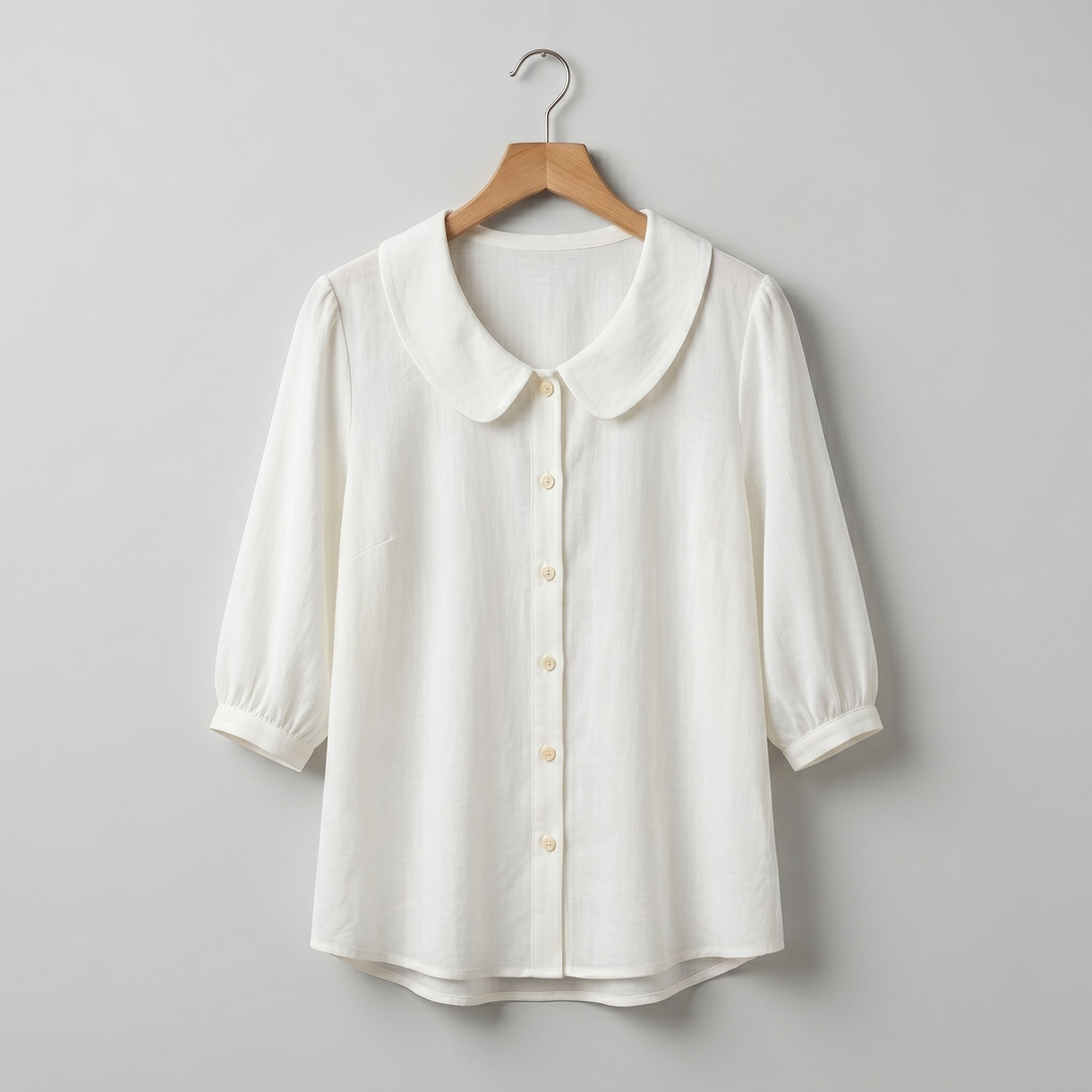 Alessia | Elegant Lightweight Blouse with Rounded Collar