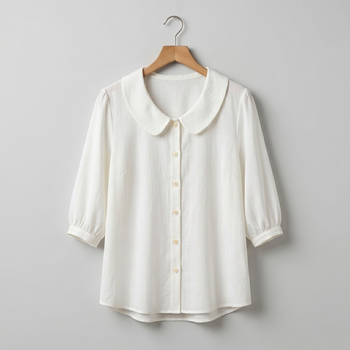 Alessia | Elegant Lightweight Blouse with Rounded Collar