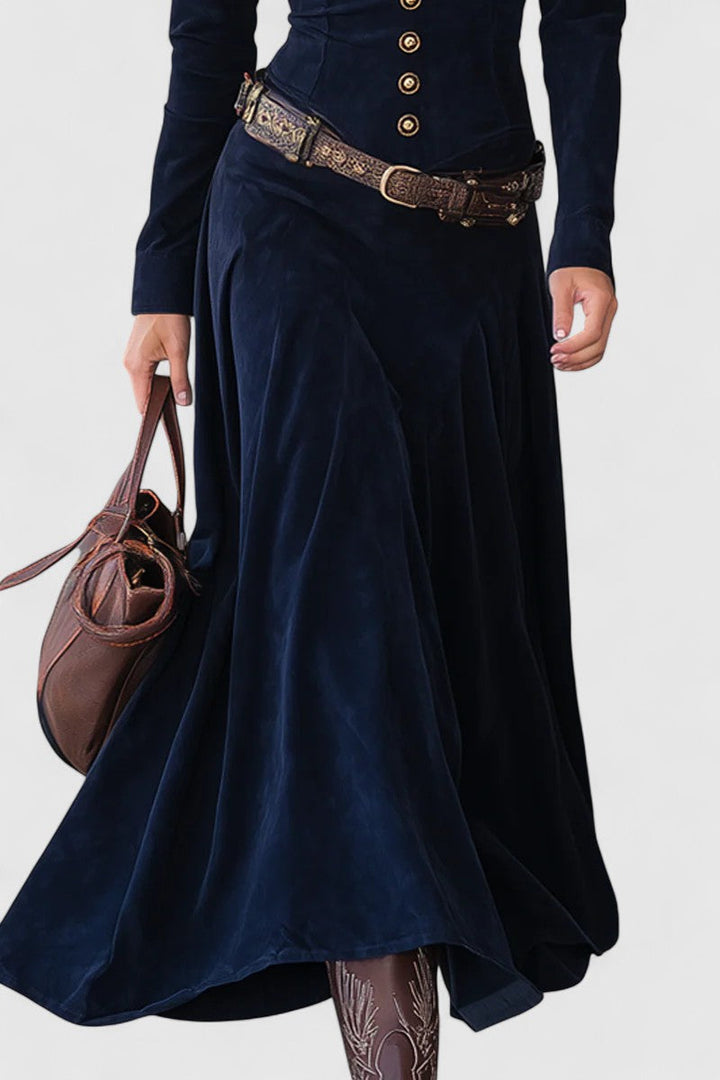 MILANA | ELEGANT SUEDE-FEEL MAXI DRESS