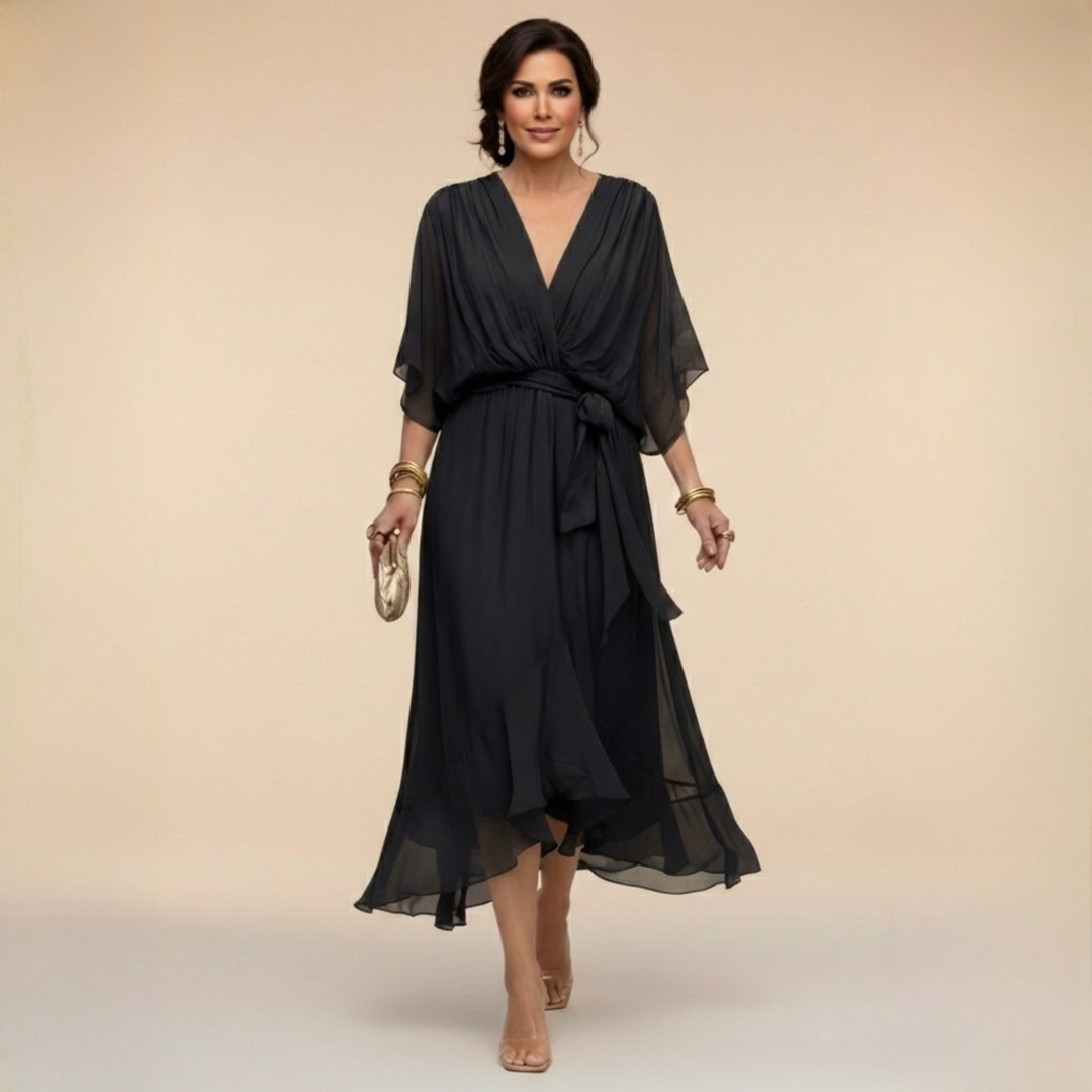 MARTA™ | CHIFFON V-NECK DRESS