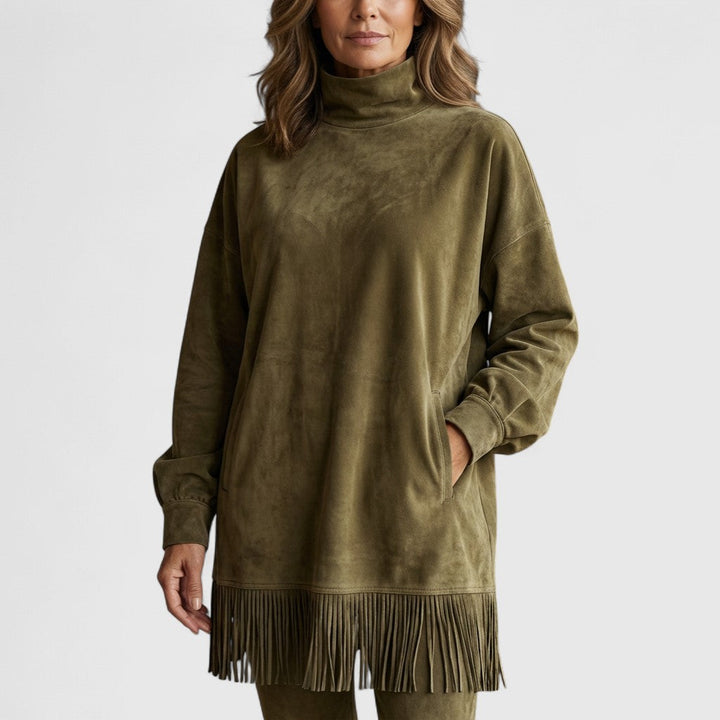 Sheri | Cozy Suede Fringe Dress