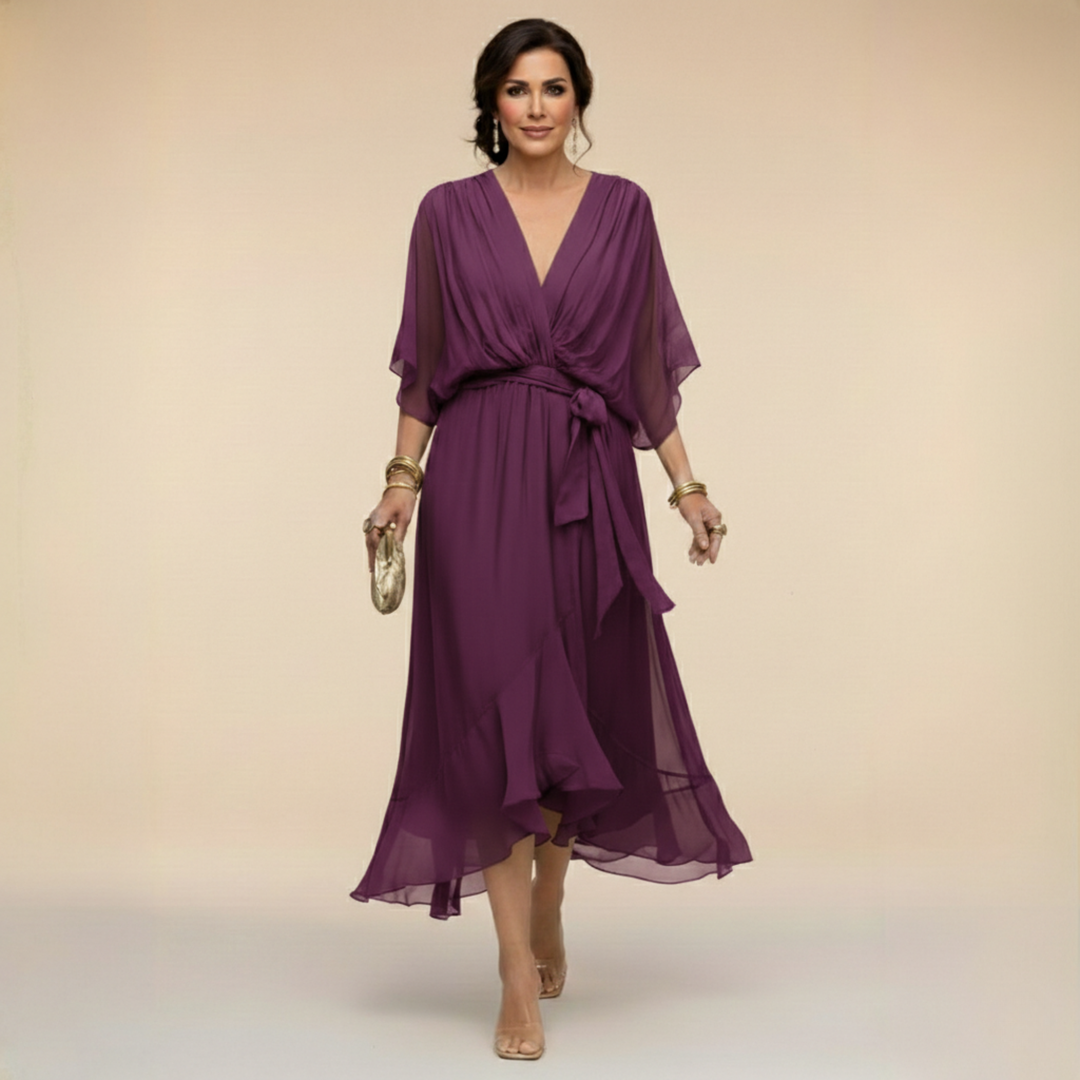 MARTA™ | CHIFFON V-NECK DRESS