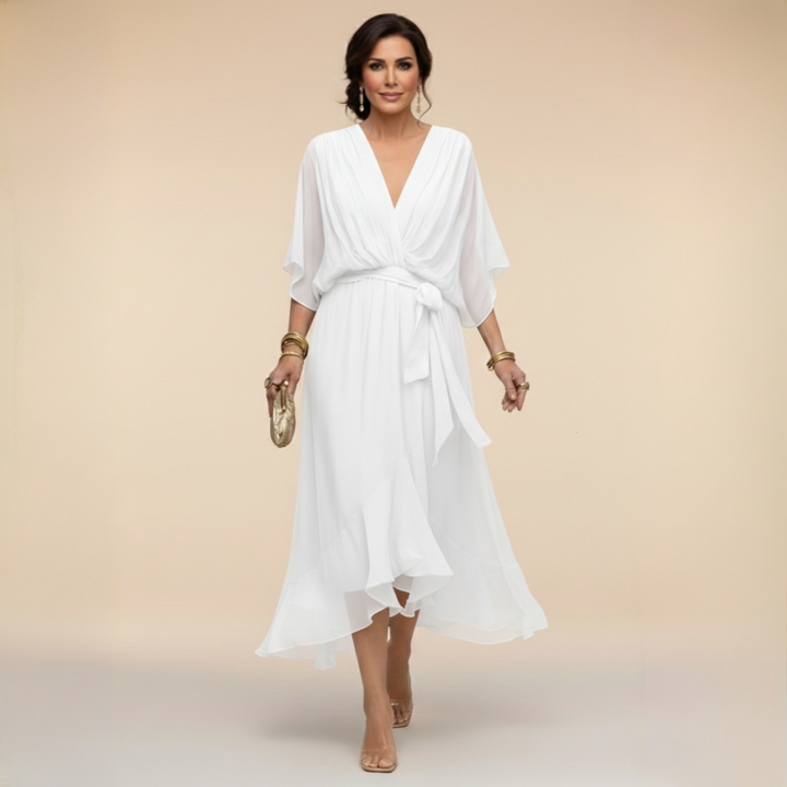 MARTA™ | CHIFFON V-NECK DRESS