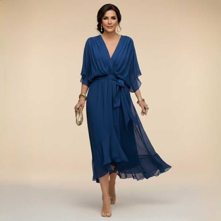 MARTA™ | CHIFFON V-NECK DRESS