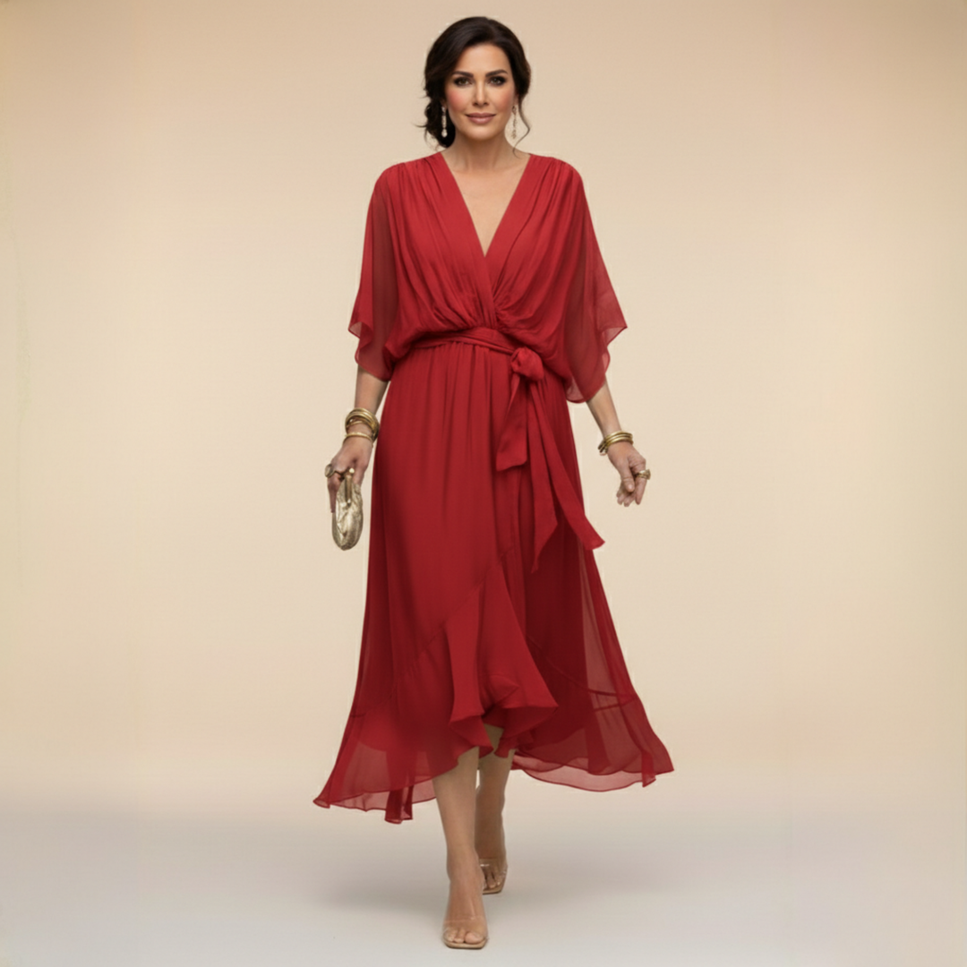 MARTA™ | CHIFFON V-NECK DRESS