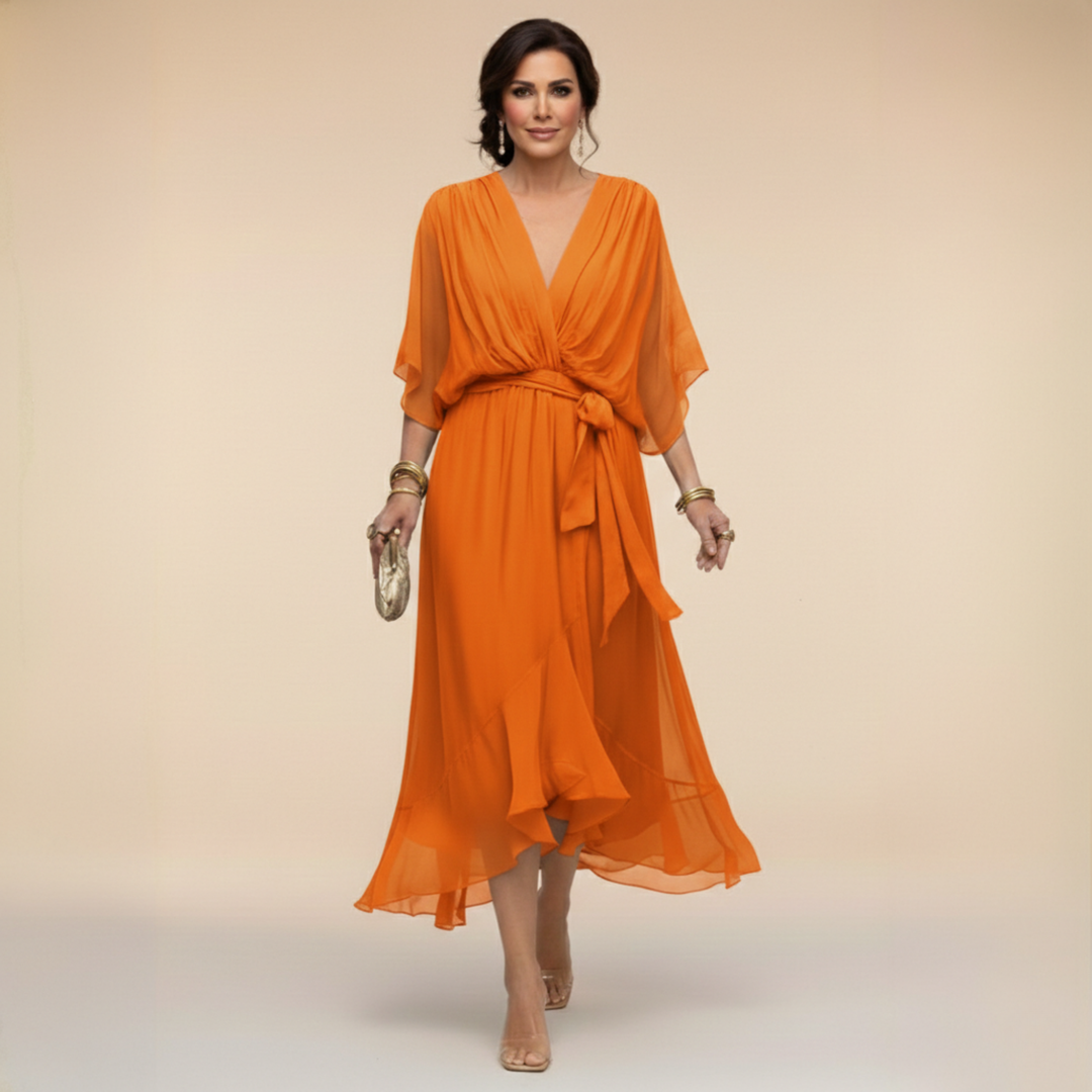 MARTA™ | CHIFFON V-NECK DRESS