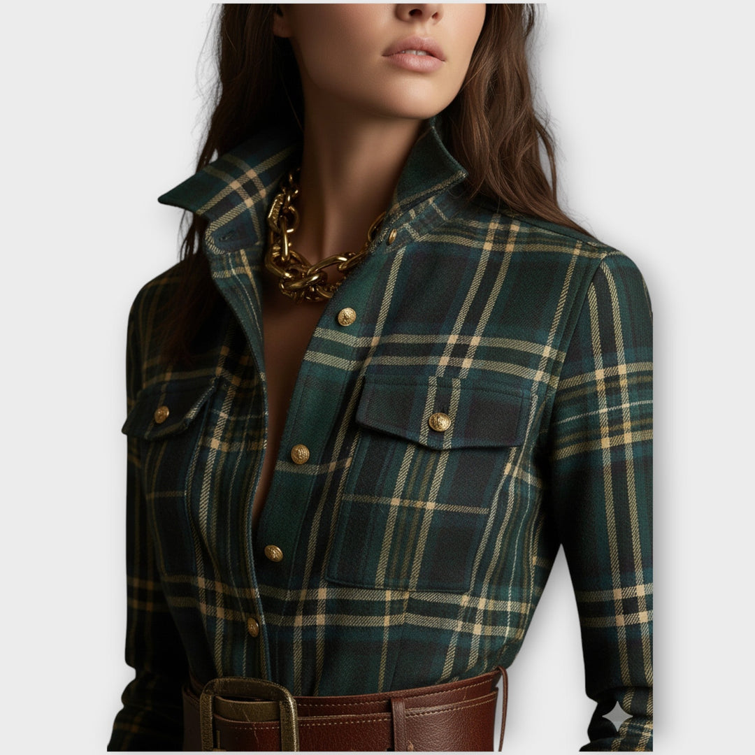 RETRO PLAID MAXI DRESS