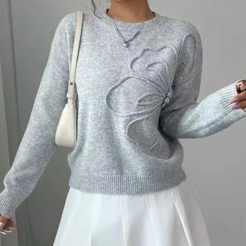 Jane | Embossed Floral Knit Sweater