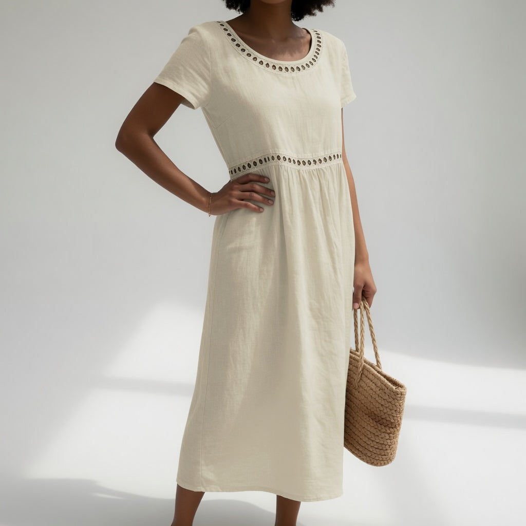 Rosalie | Embroidered Midi Dress