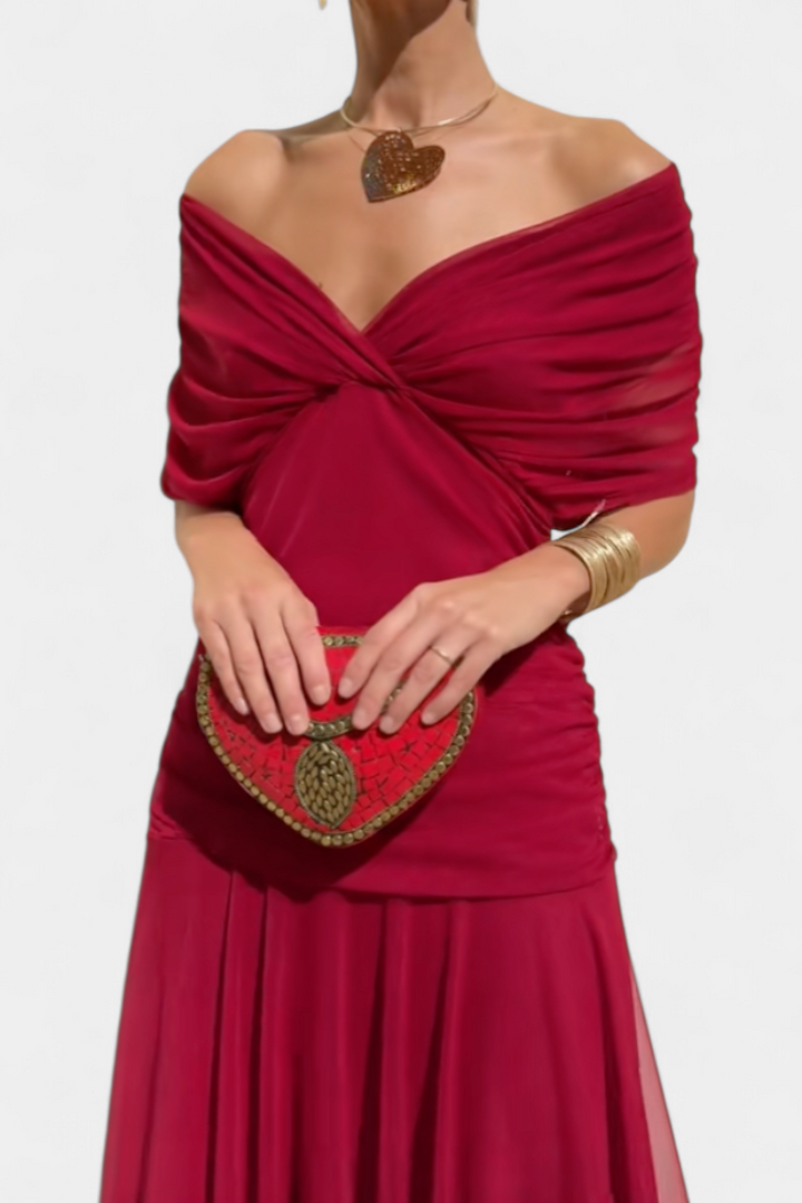Elowen | Long floral dress with V-neck