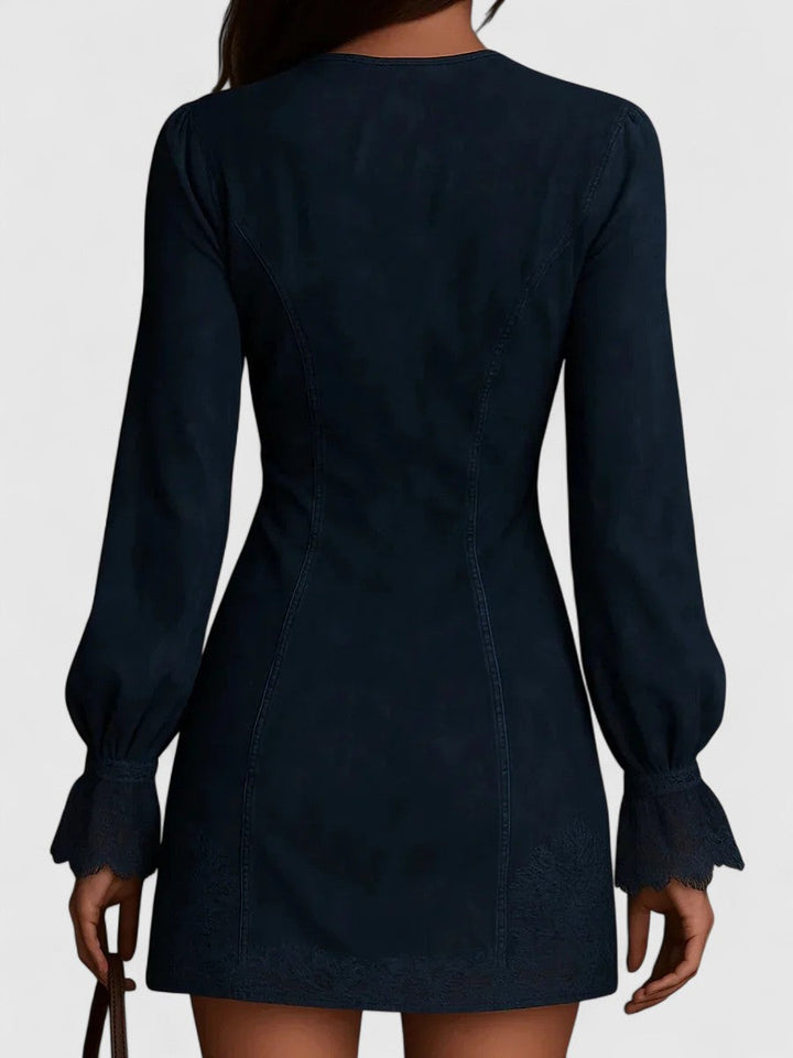 VALERIE™ | Suede Lace Zip Mini Dress