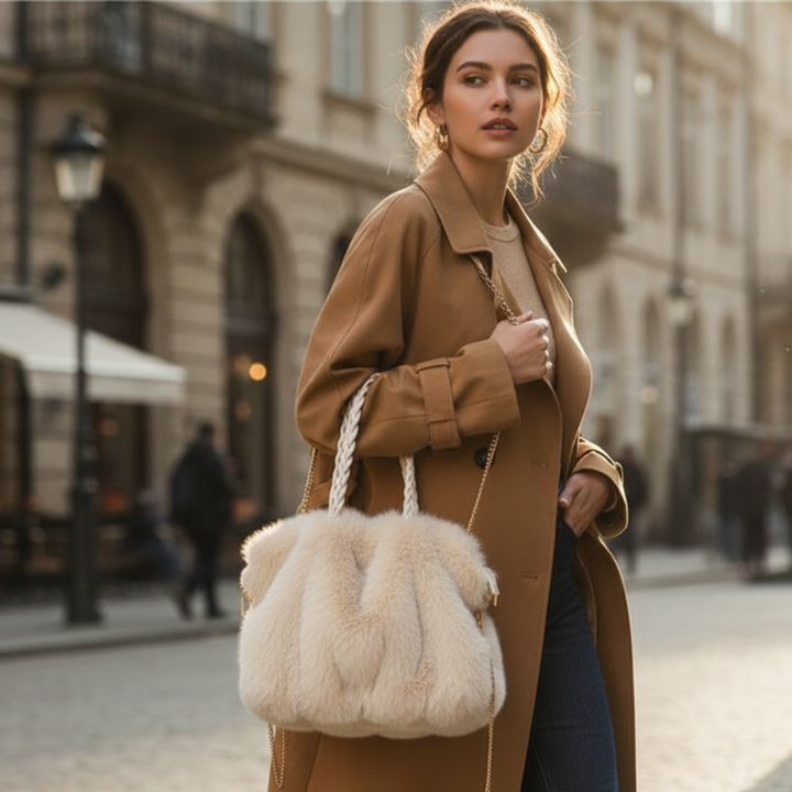 Harper | Plush Velvet Shoulder Tote