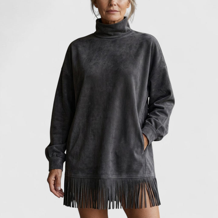 Sheri | Cozy Suede Fringe Dress