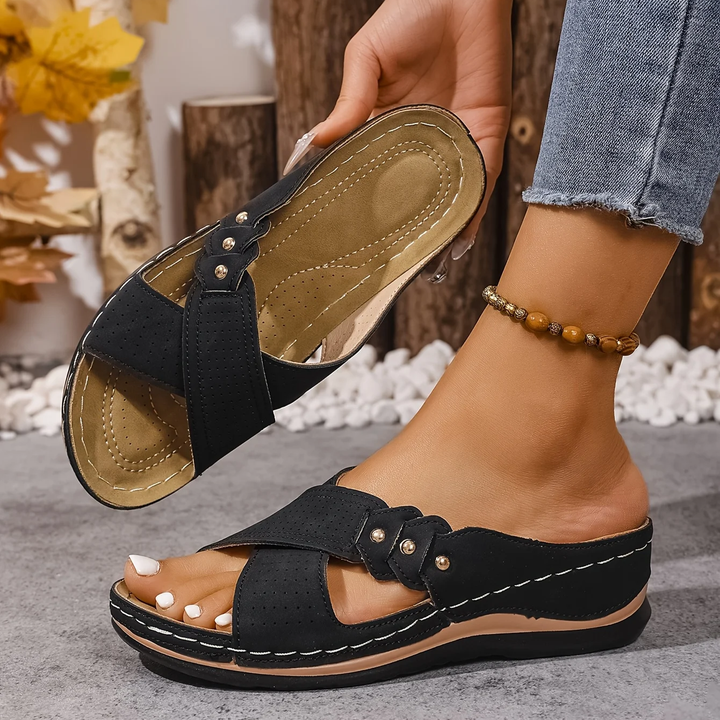 Daniela Orthopedic Comfort Sandal all four colors navy pink brown black