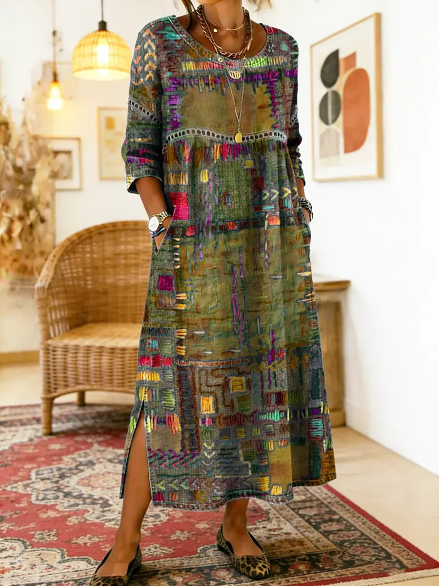 Manuela ethnic denim dress women fashion