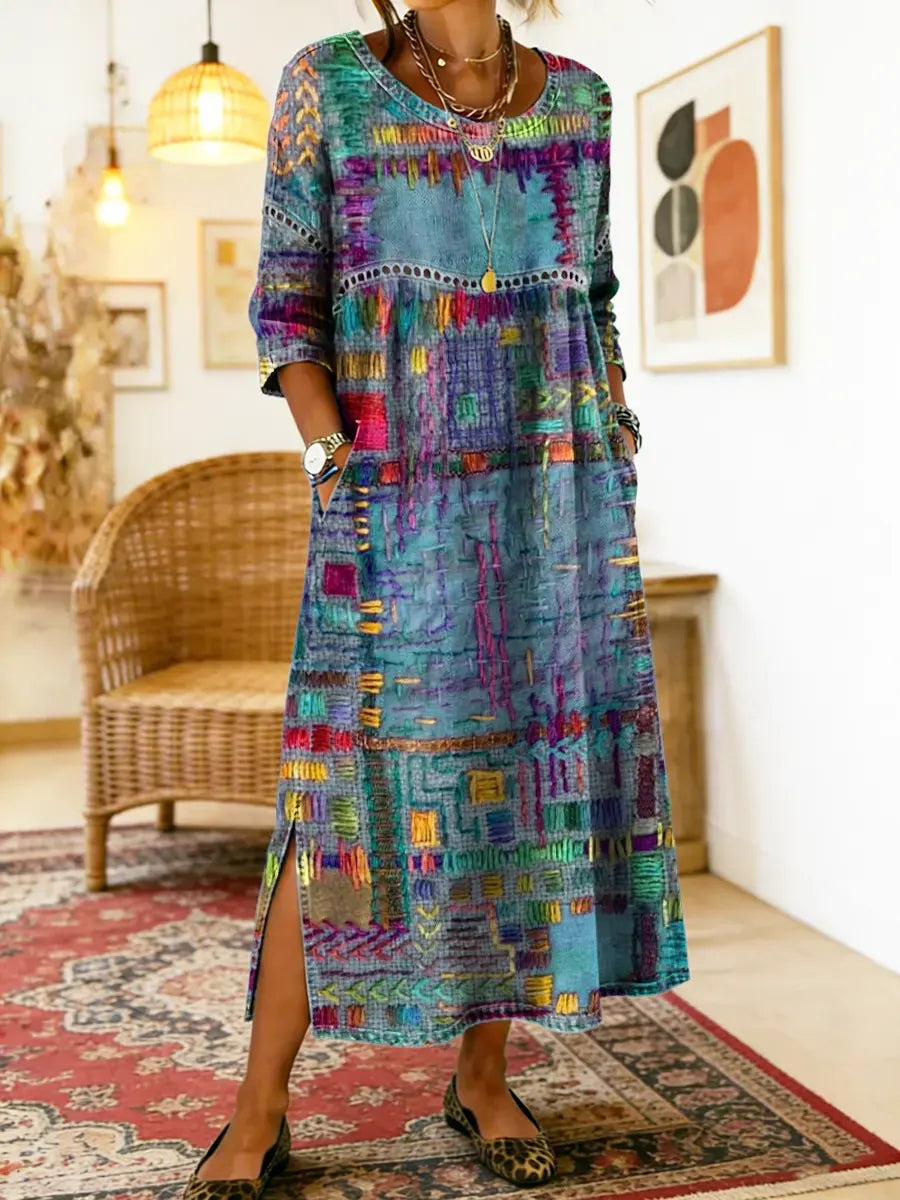 Manuela boho dress fabric detail