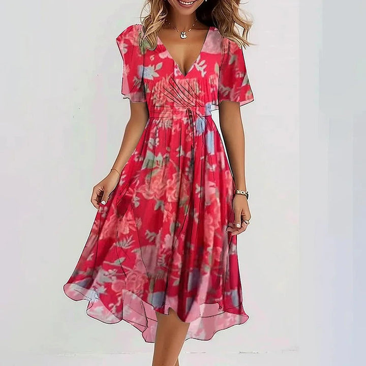 Yara | Red Floral Dress