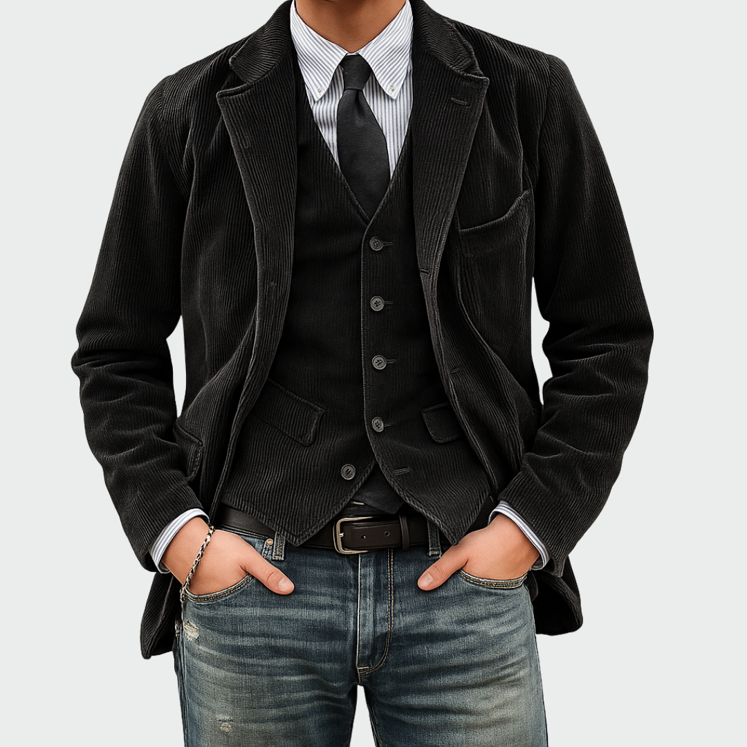 Tom | 2-Piece Set: Velvet Blazer & Vest