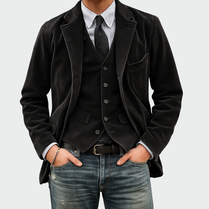 Tom | 2-Piece Set: Velvet Blazer & Vest