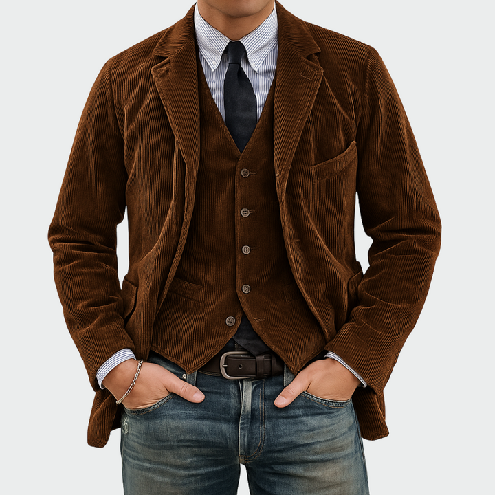 Tom | 2-Piece Set: Velvet Blazer & Vest