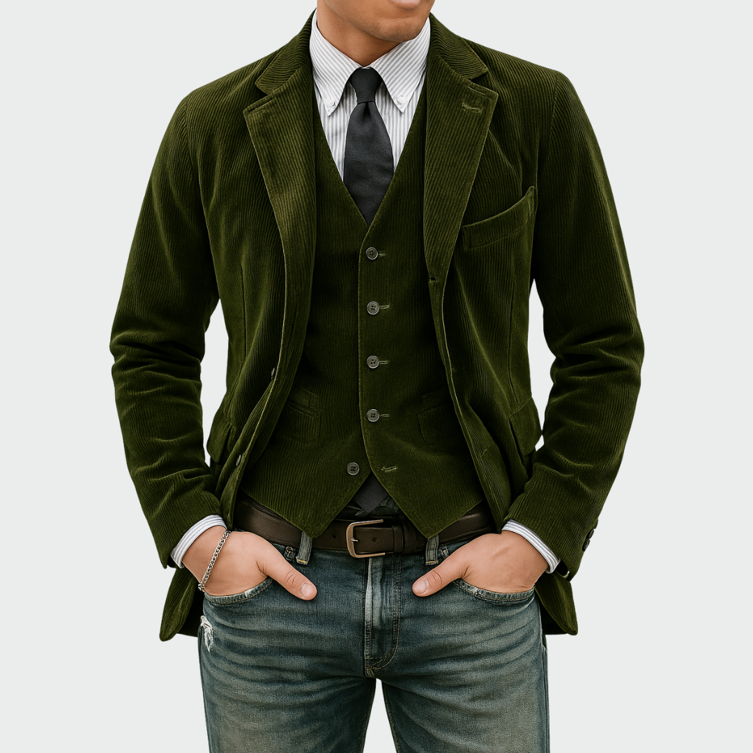 Tom | 2-Piece Set: Velvet Blazer & Vest