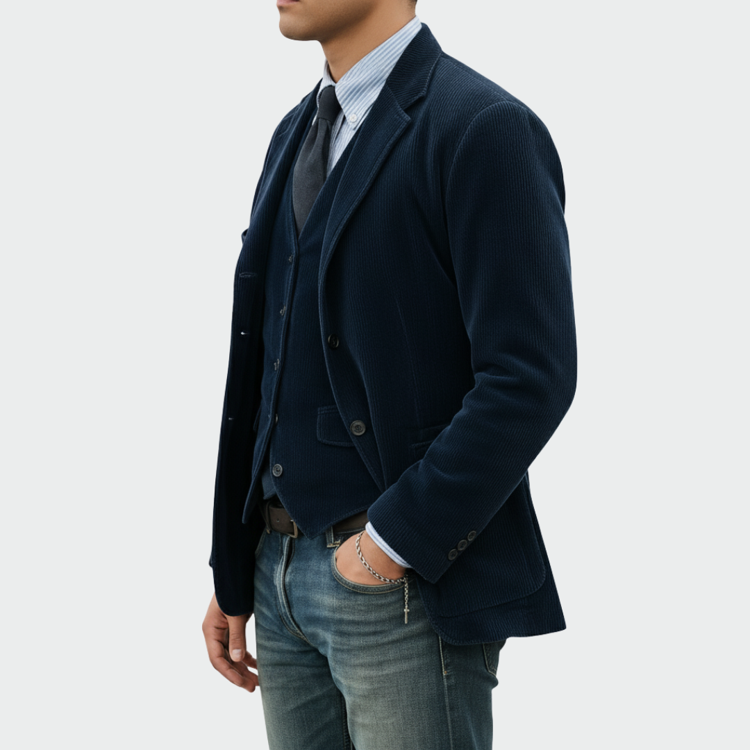Tom | 2-Piece Set: Velvet Blazer & Vest